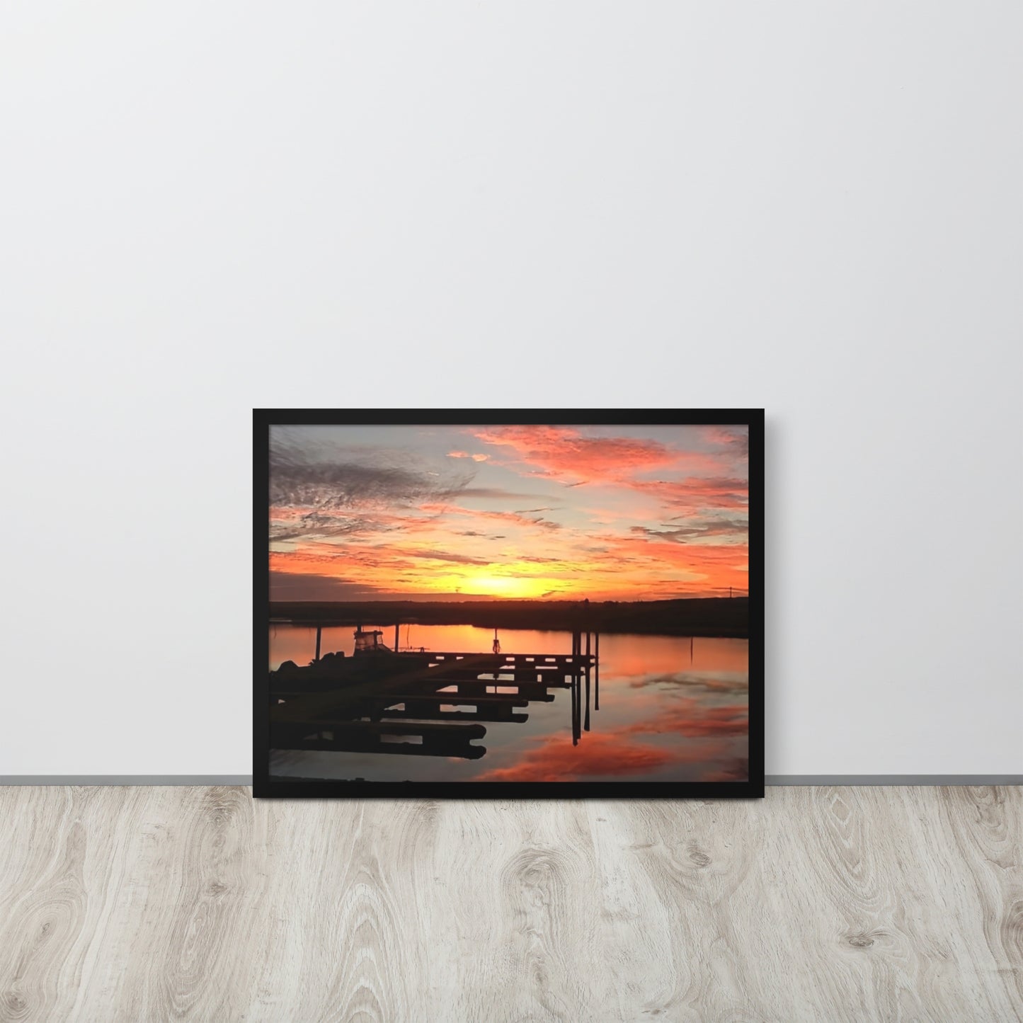 Cape May Harbor Sunset-Framed Poster