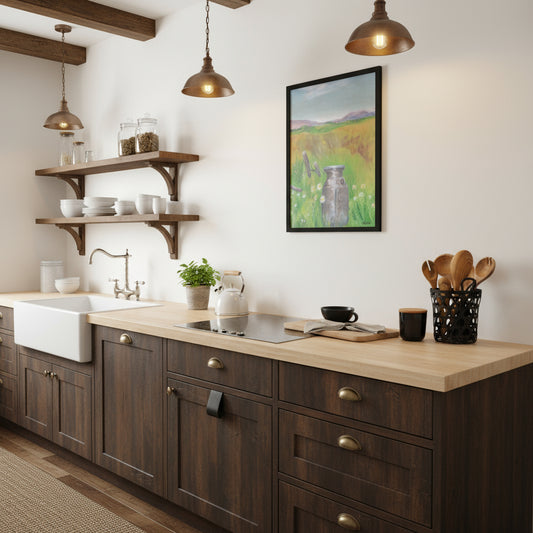 Dodie's Milk Bottle in a Field Framed poster