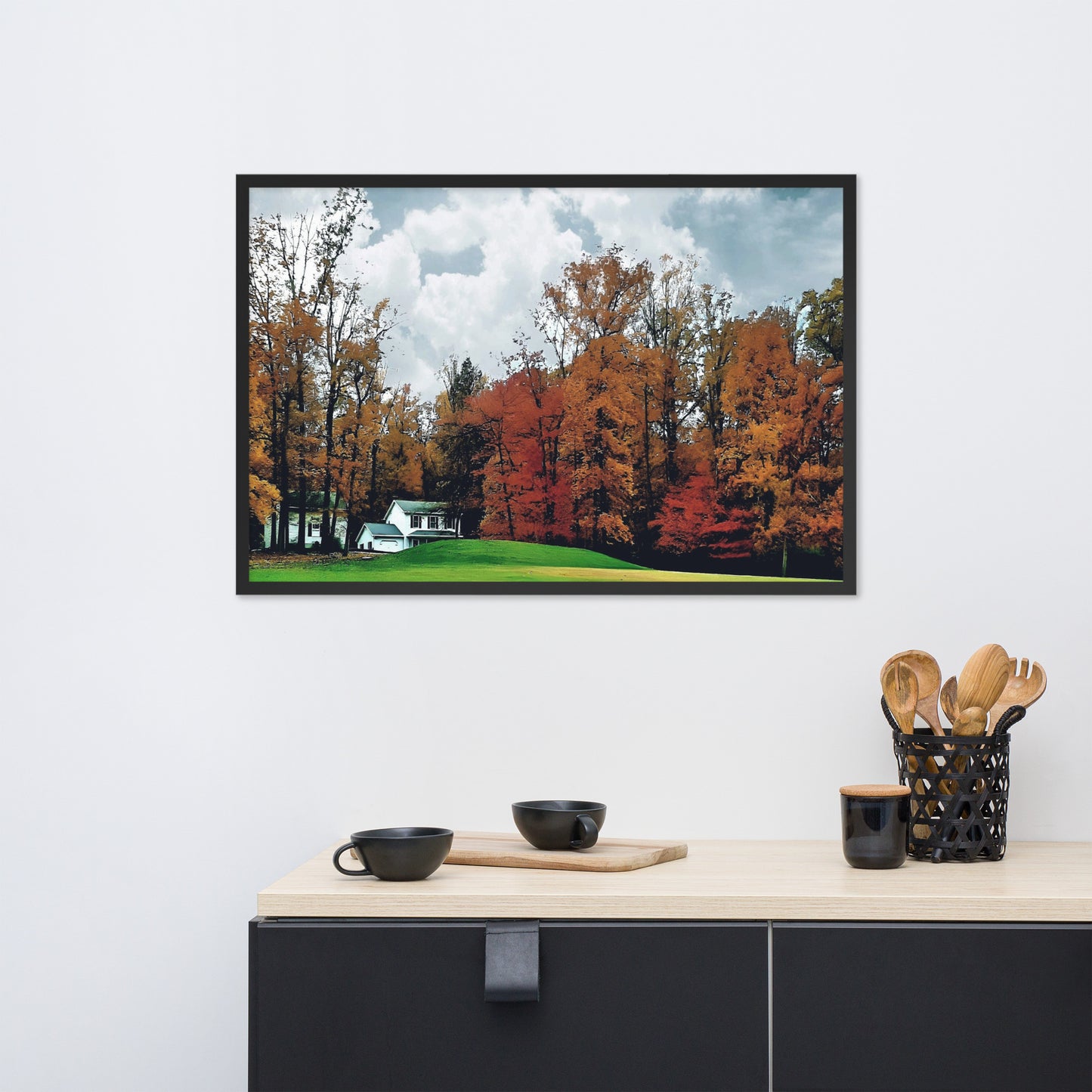 Country House in Fall Framed poster