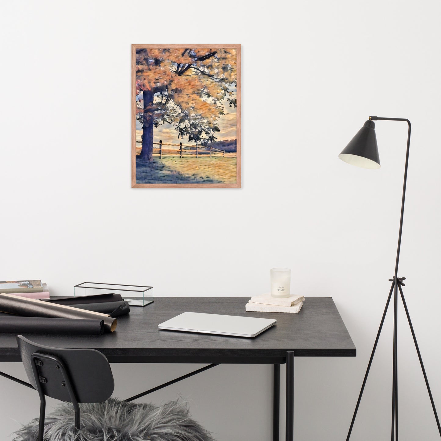 Impressionistic Fall Farm Scene