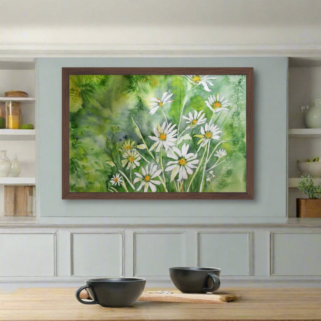 Dodie's Daisies Watercolor | Framed Poster