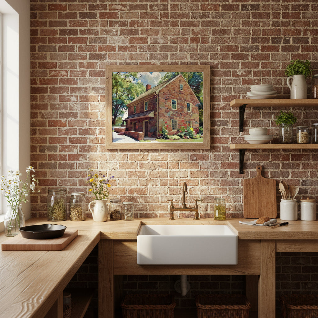 Stone Farm House | Framed poster | Rustic