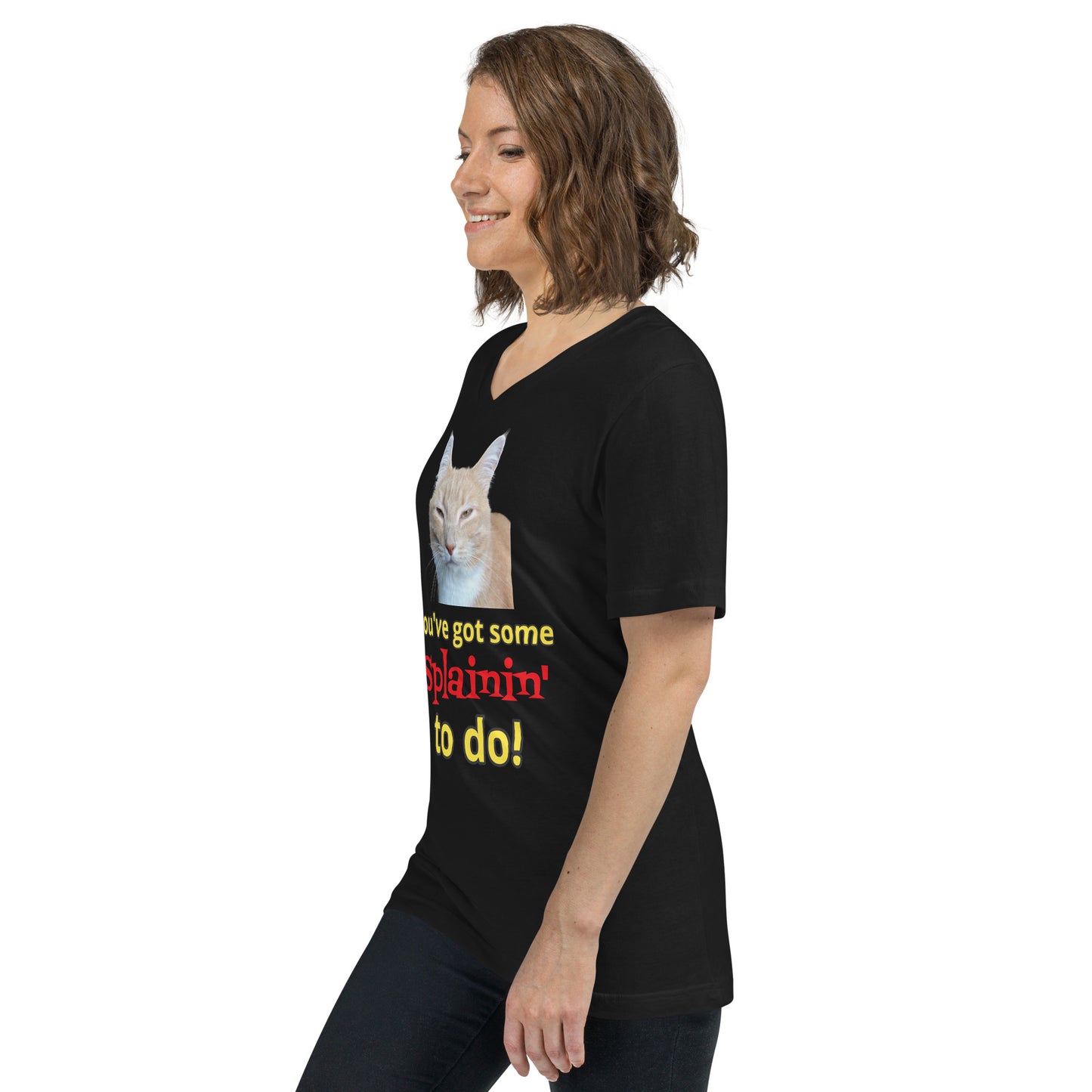 Bossy Kitty Unisex Short Sleeve V-Neck T-Shirt