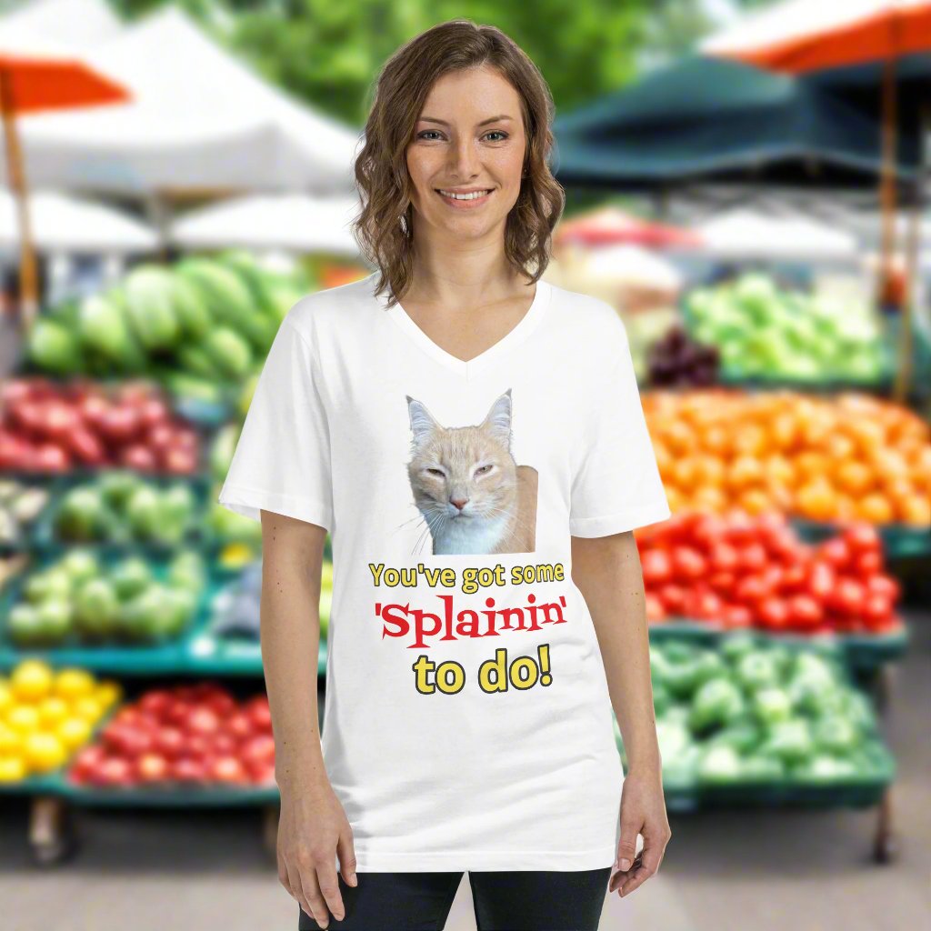 Bossy Kitty Unisex Short Sleeve V-Neck T-Shirt