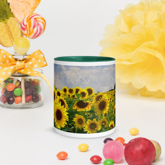 Sunflower Field Mug with Color Inside