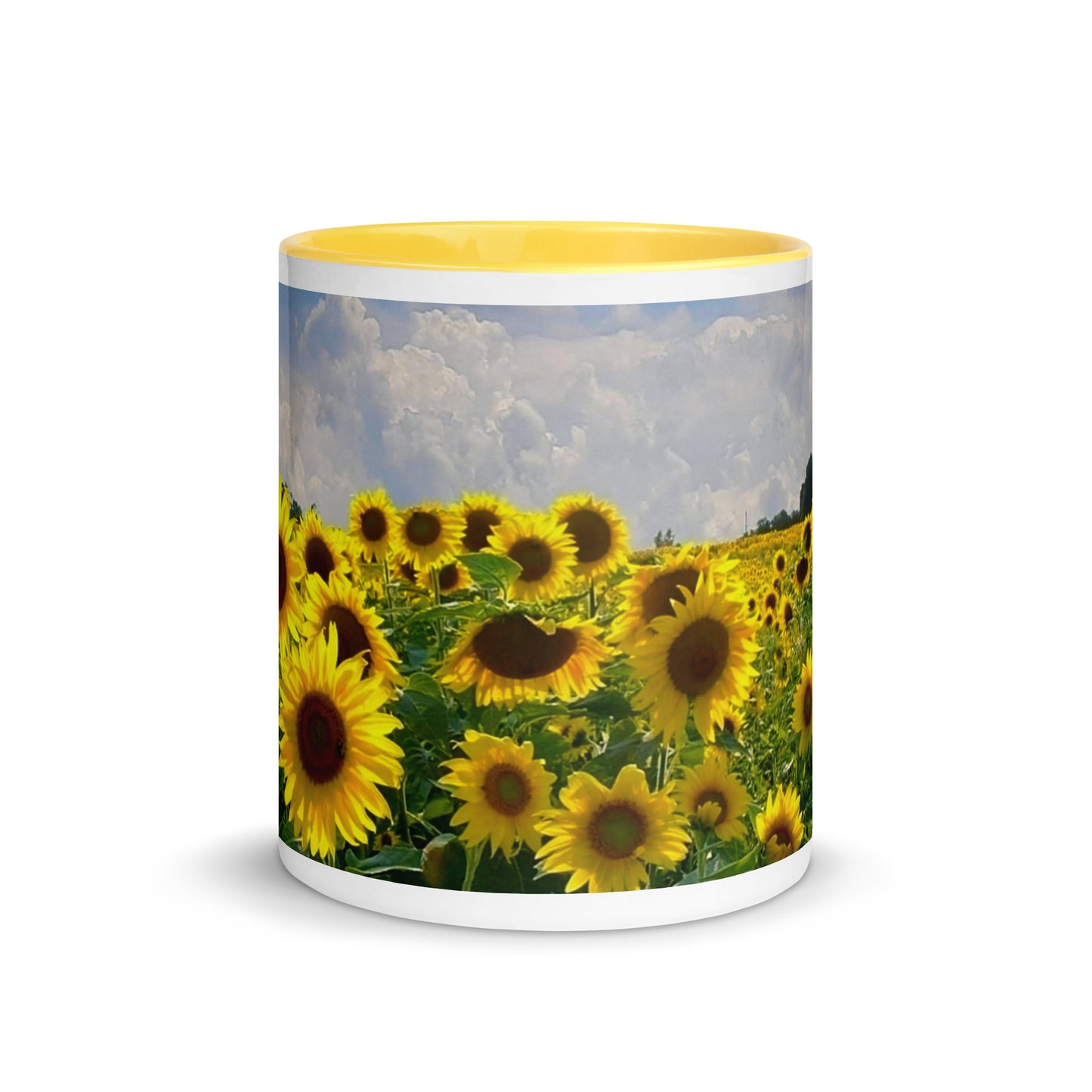 Sunflower Field Mug with Color Inside