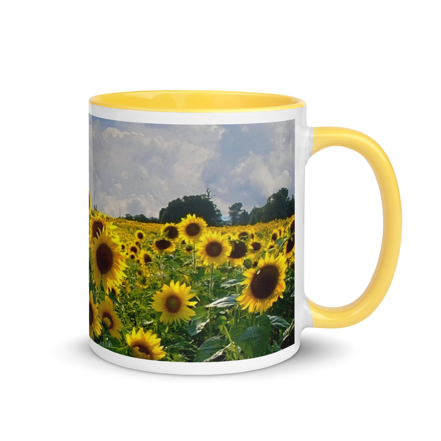 Sunflower Field Mug with Color Inside