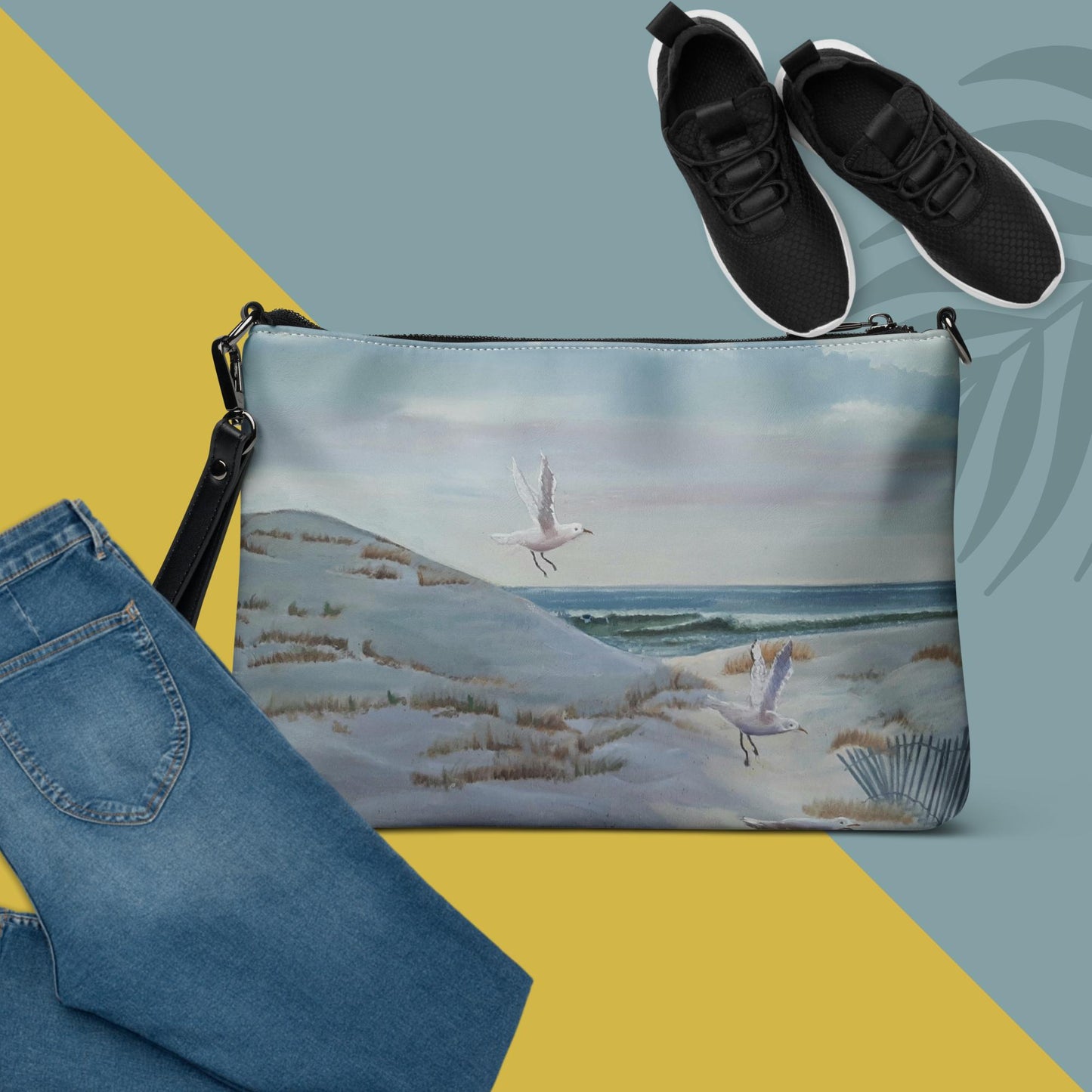 Dodie's Beach Scene Crossbody Art Bag