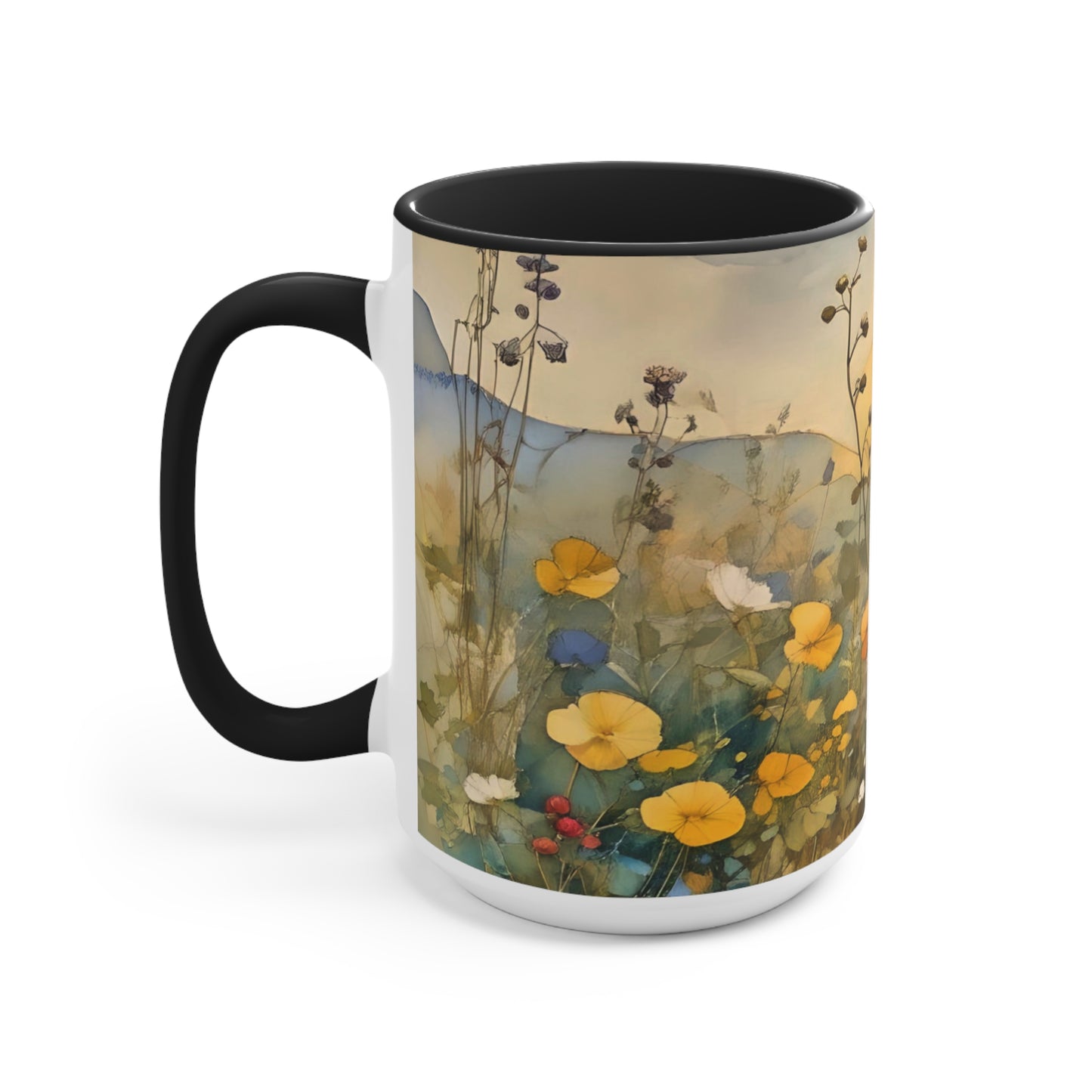 Wildflower Accent Mug with Color Inside