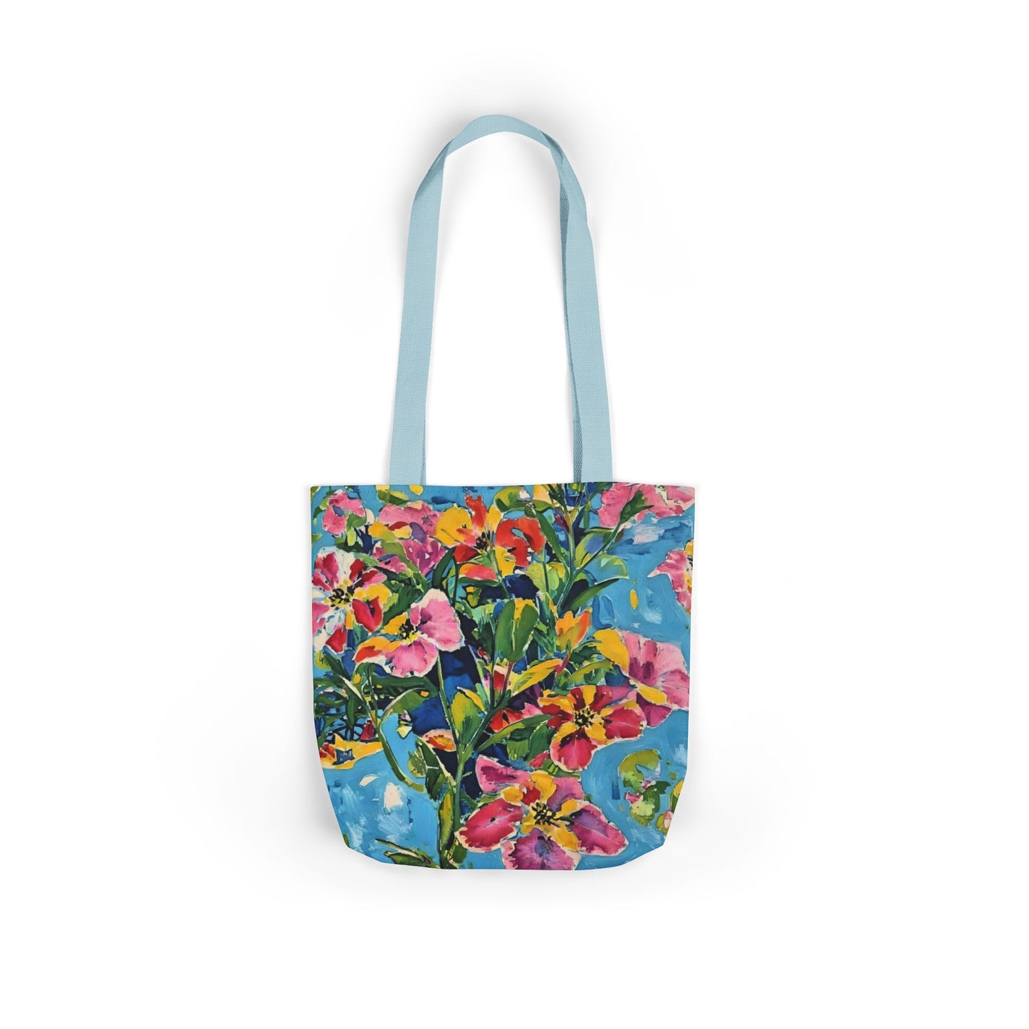 Floral Canvas Tote Bag — Bright Watercolor Garden Print