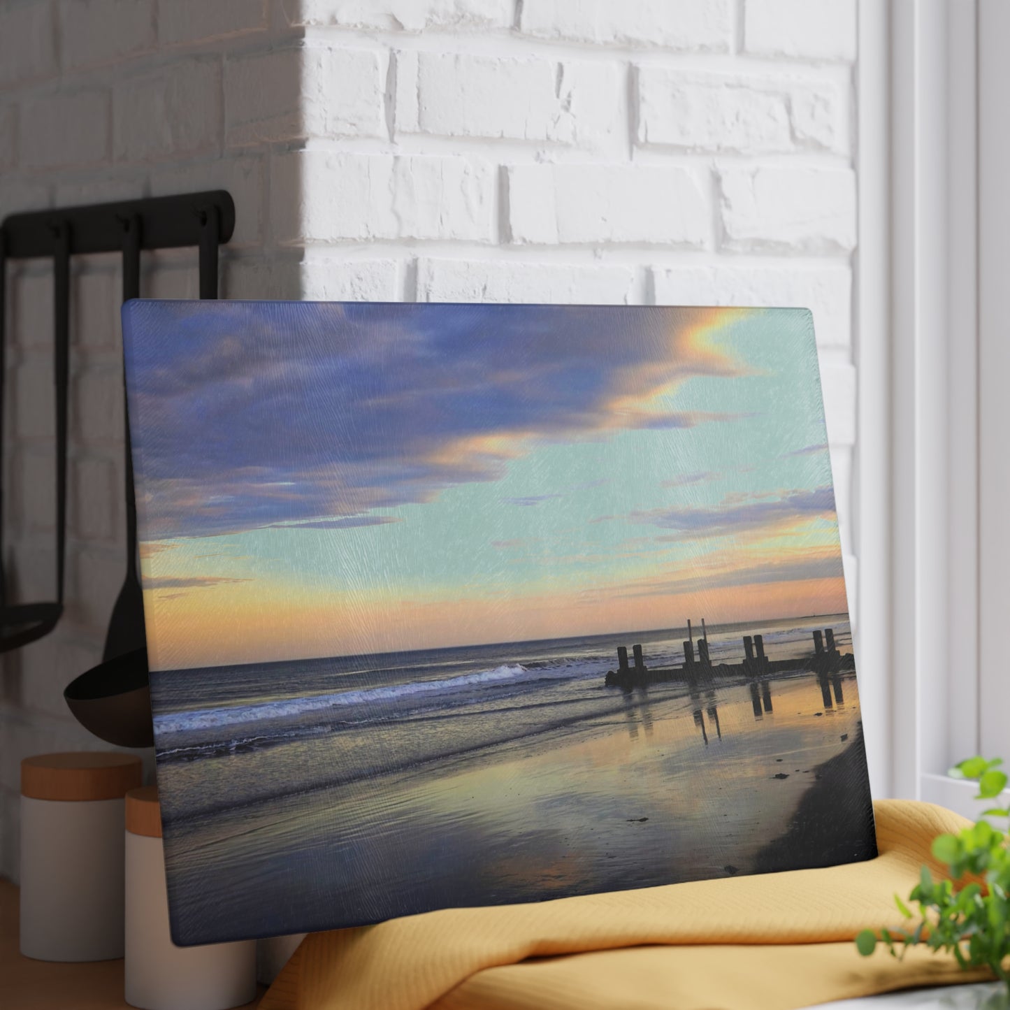 Sunset at Wildwood Beach Glass Cutting Board