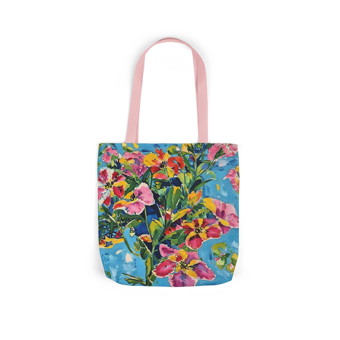 Floral Canvas Tote Bag — Bright Watercolor Garden Print