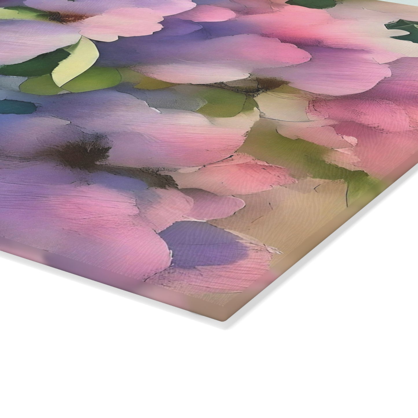 Impressionistic Floral Glass Cutting Board