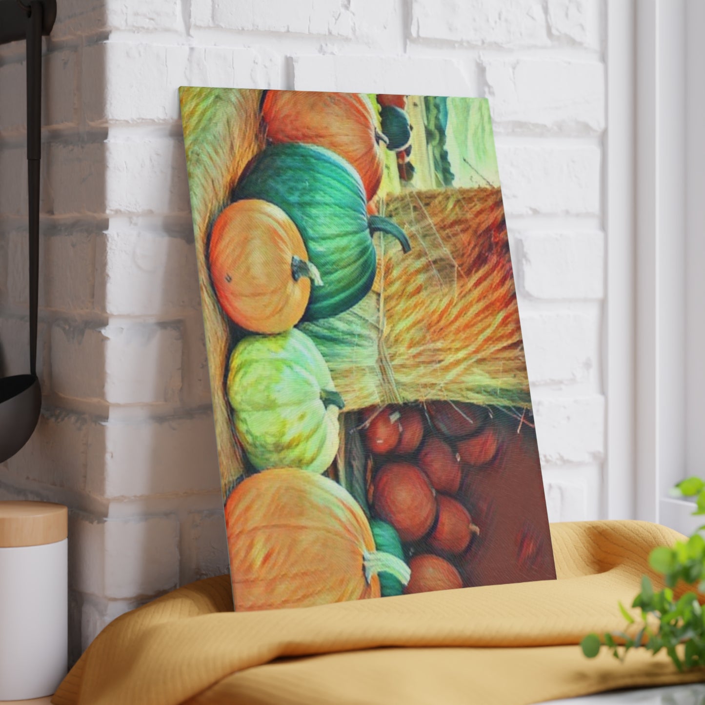 Fall Pumpkin Glass Cutting Board