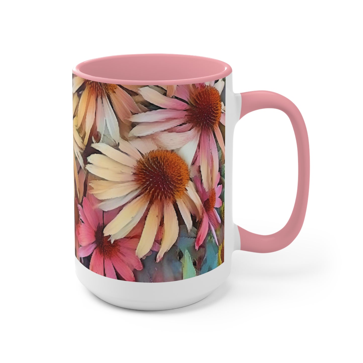 Pink Daisy Boho Accent Mugs