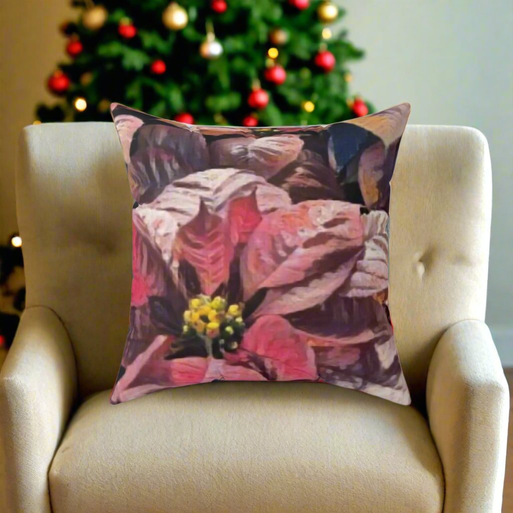 Pink Poinsettia Pillow