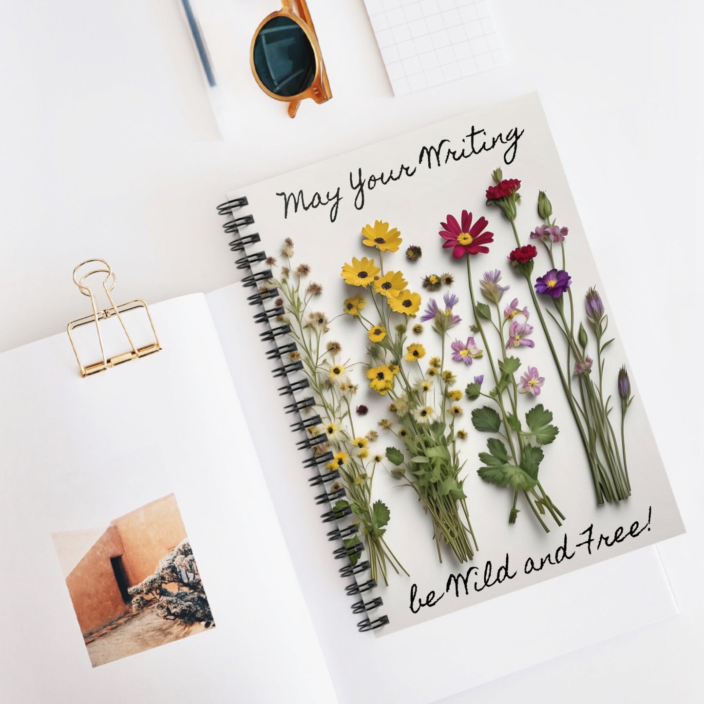 3D Wildflowers Notebook - Ruled Line