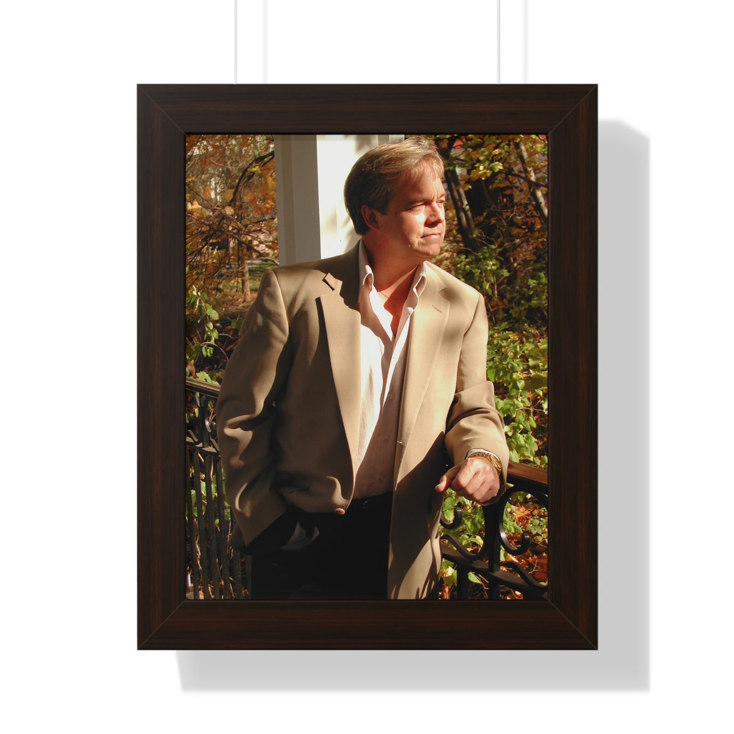 Man Admiring Fall Framed Poster