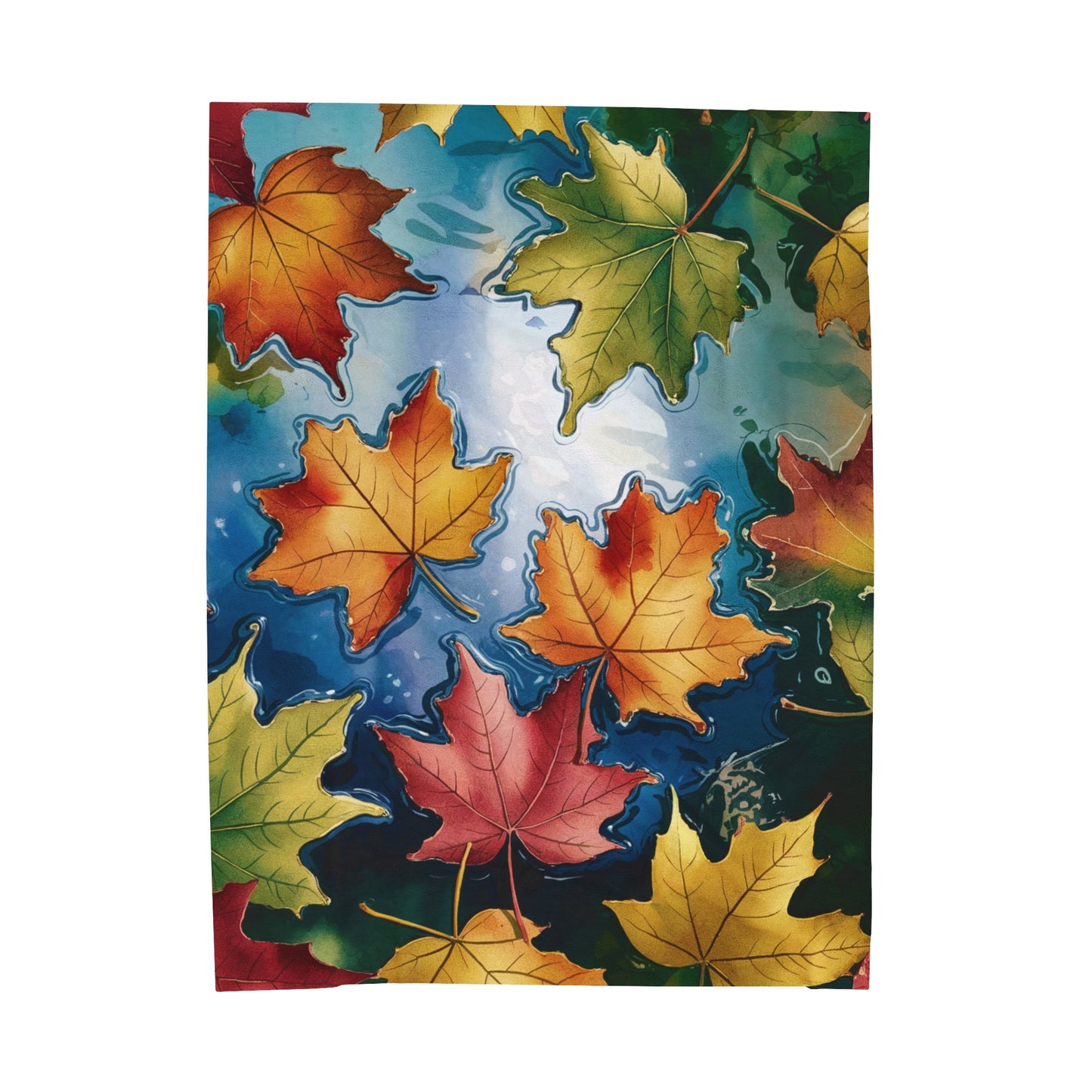 Falling Leaves Velveteen Blanket