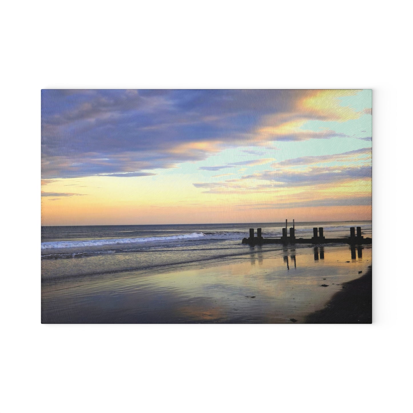 Sunset at Wildwood Beach Glass Cutting Board