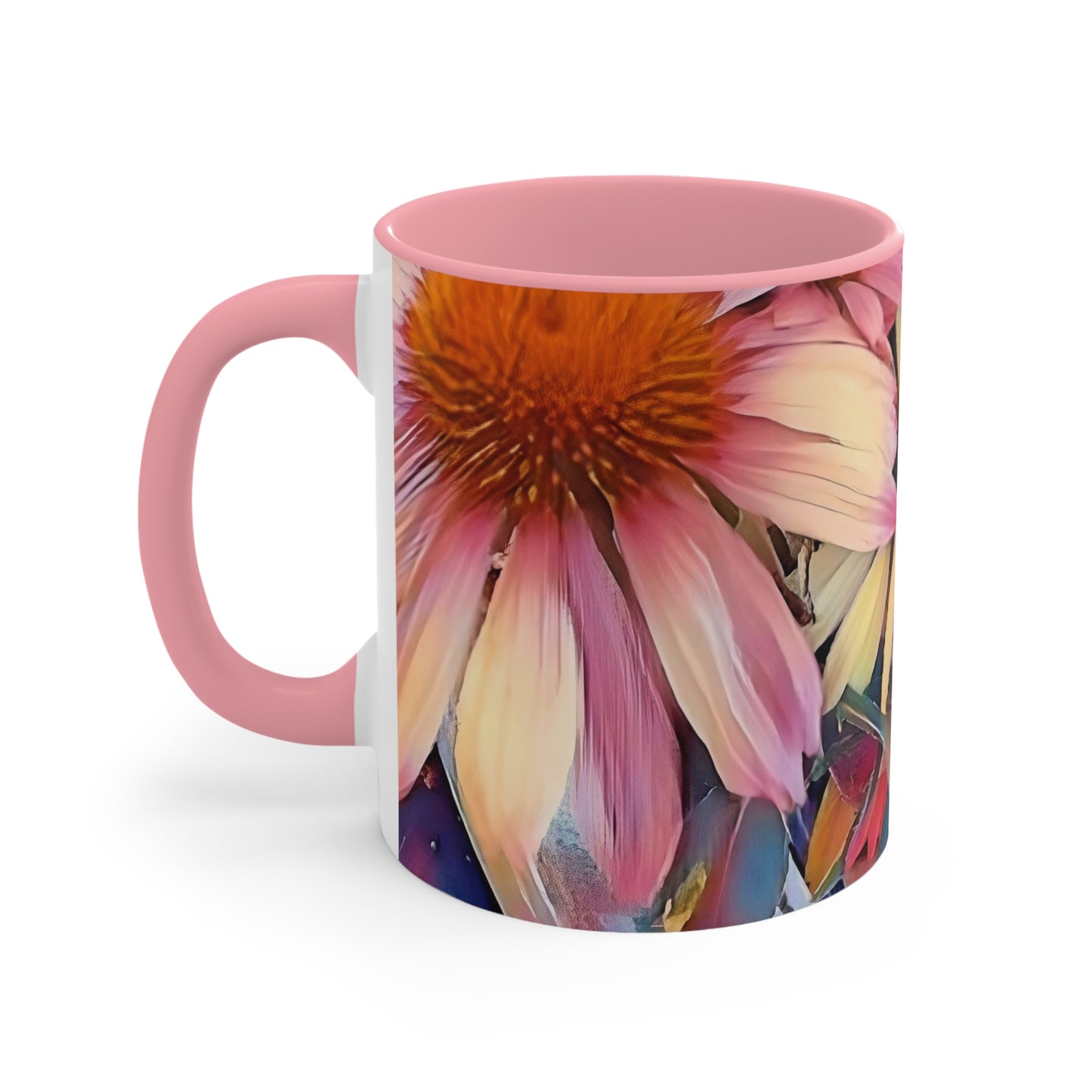 Pink Daisy Boho Accent Mugs