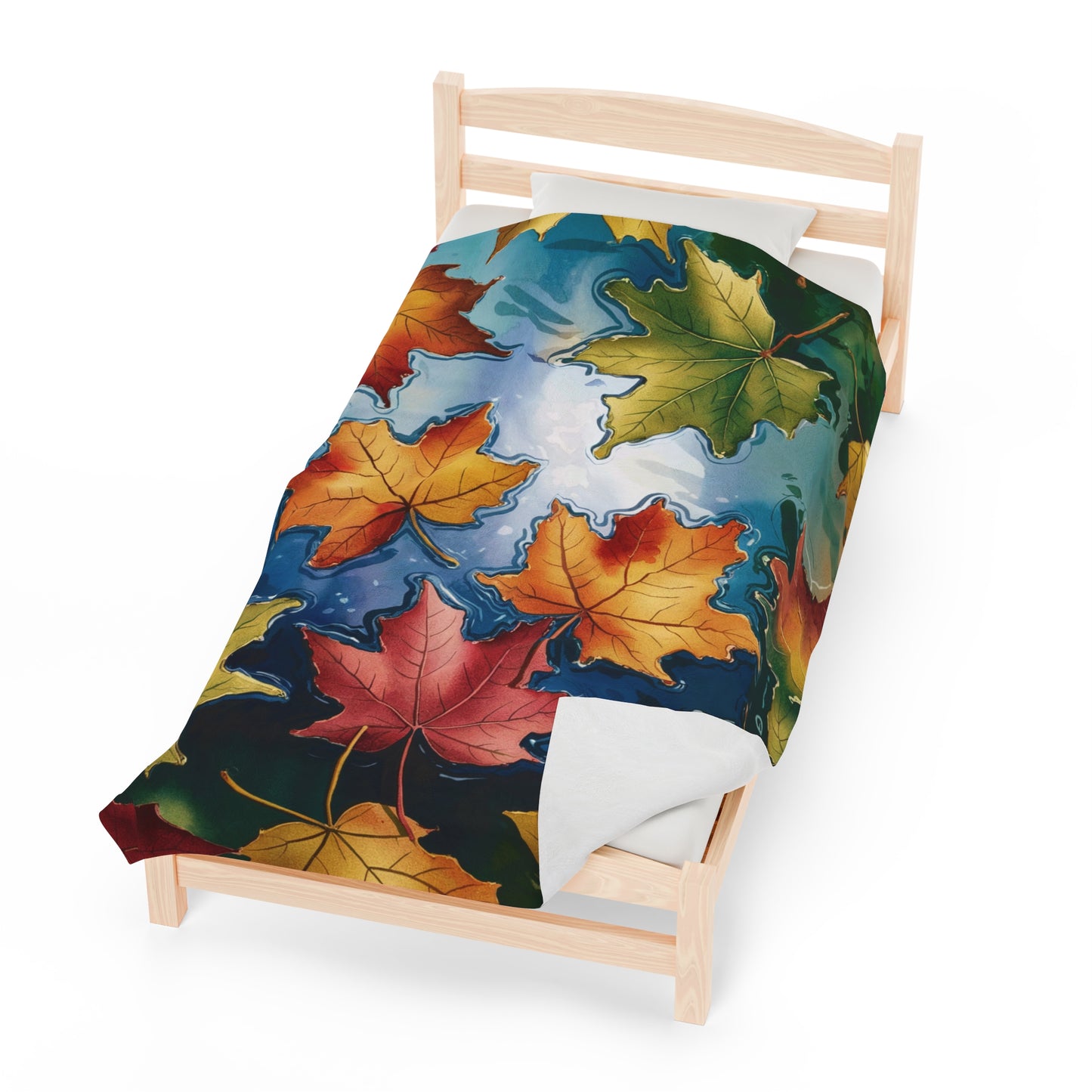 Falling Leaves Velveteen Blanket