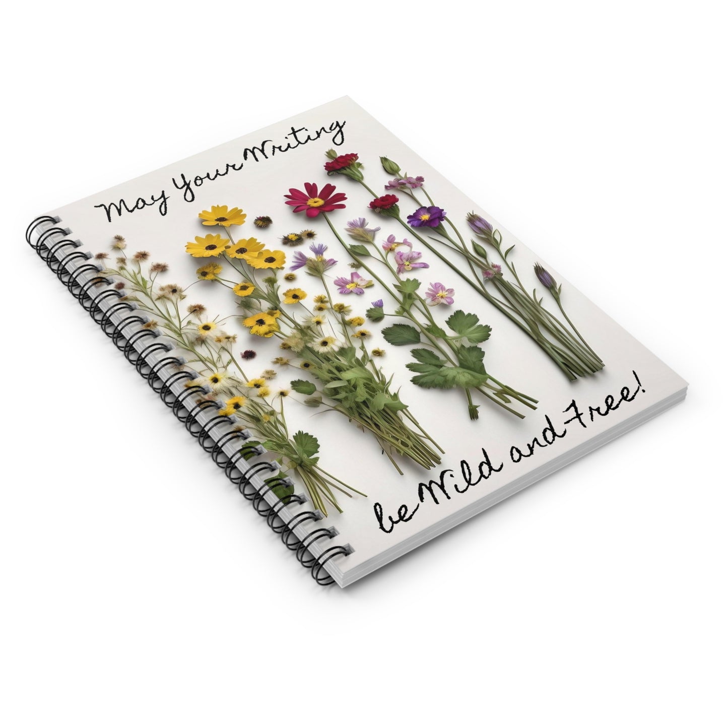3D Wildflowers Notebook - Ruled Line