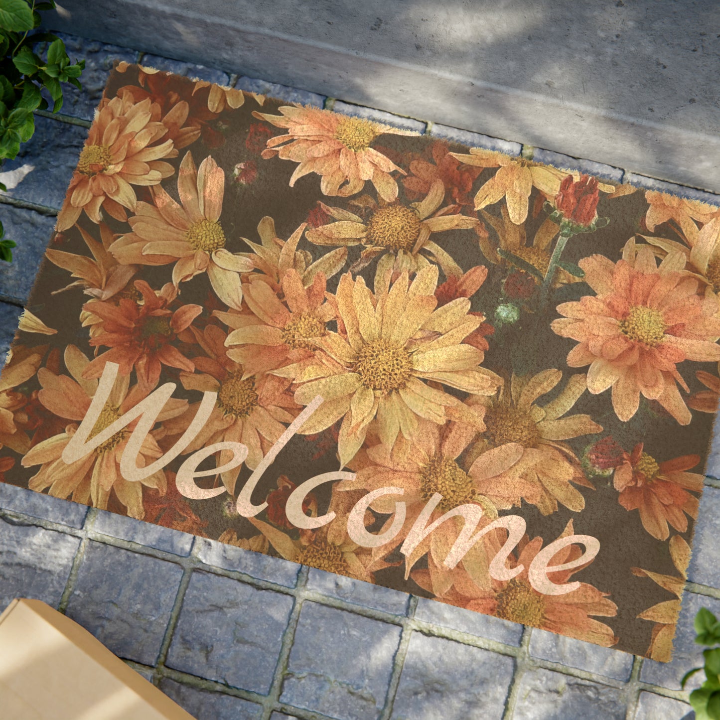 Fall Asters Welcome Doormat