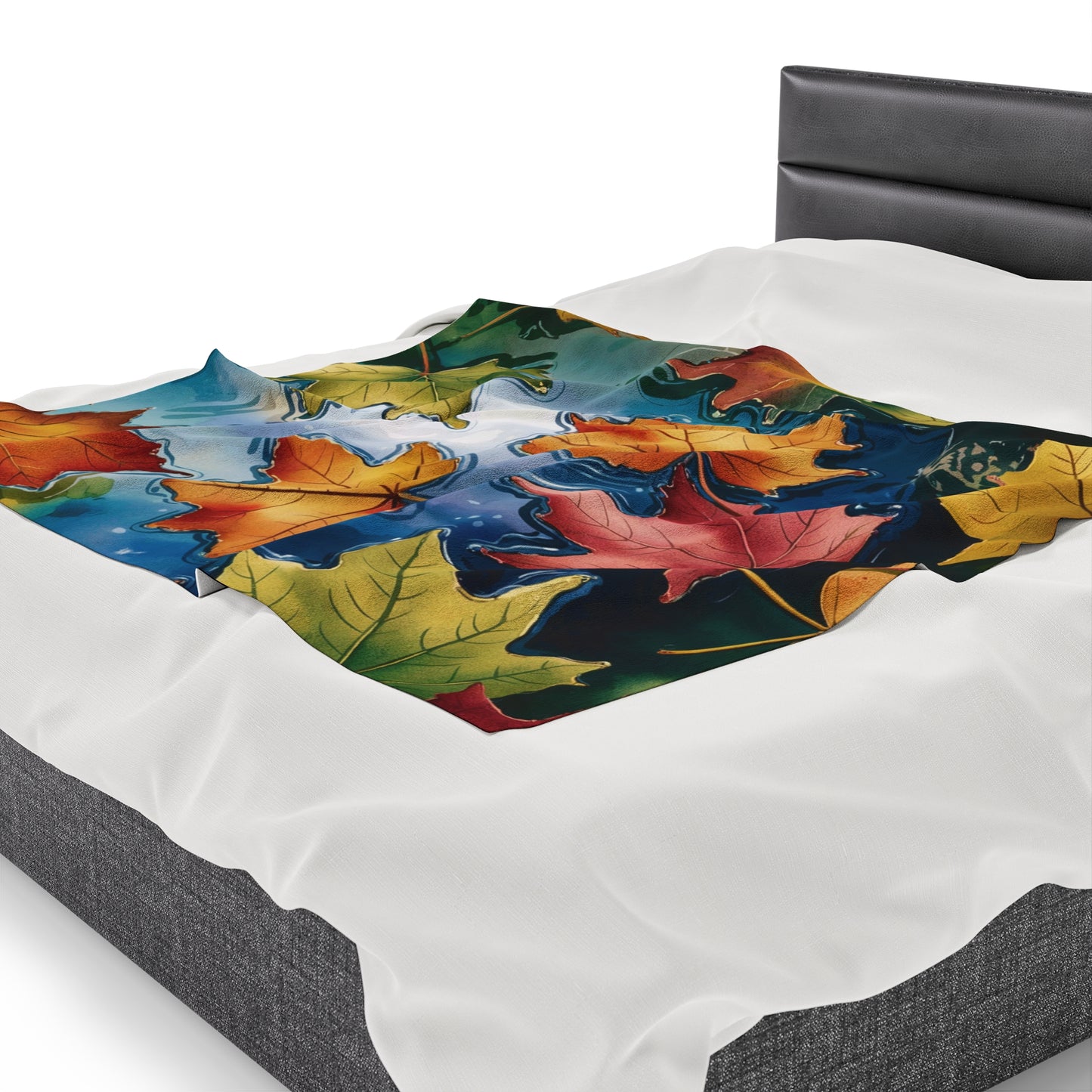 Falling Leaves Velveteen Blanket