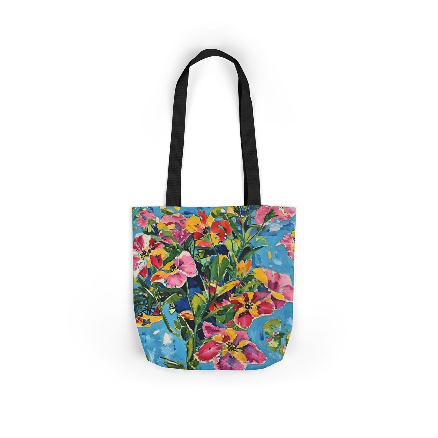 Floral Canvas Tote Bag — Bright Watercolor Garden Print