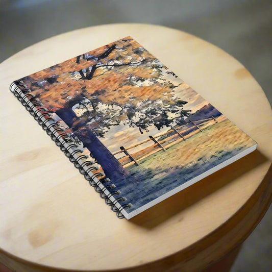 Fall Country Scene Spiral Notebook - Ruled Line