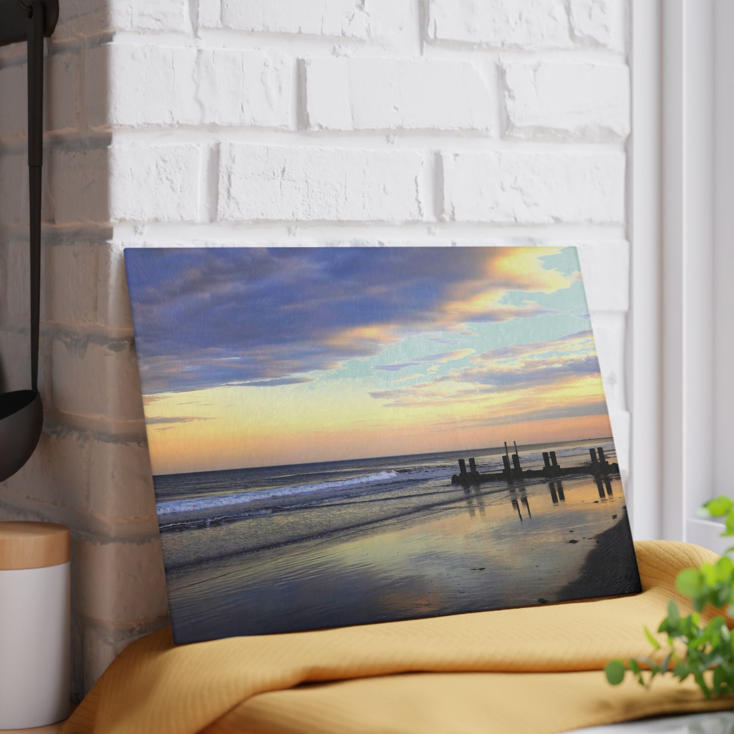 Sunset at Wildwood Beach Glass Cutting Board