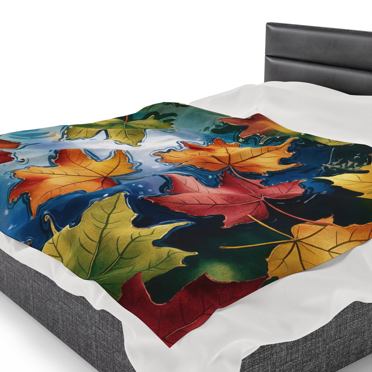 Falling Leaves Velveteen Blanket