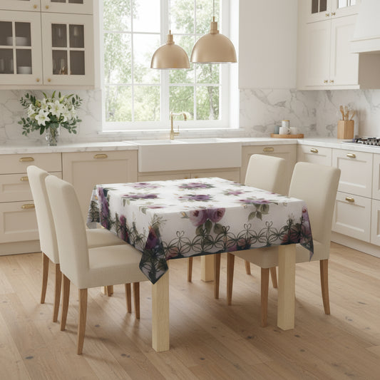 Elegant Floral Tablecloth for Vintage Fans