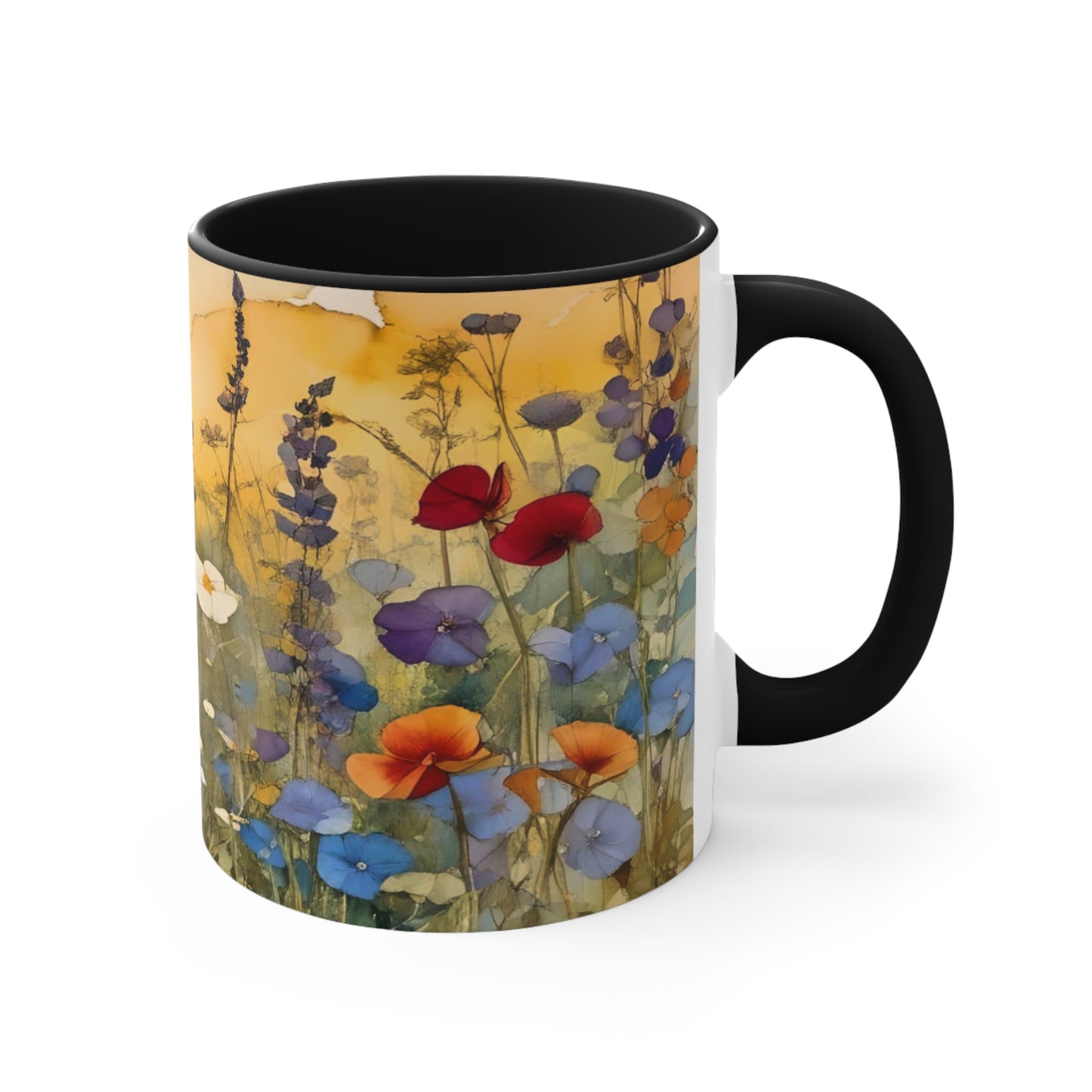 Wildflower Accent Mug with Color Inside