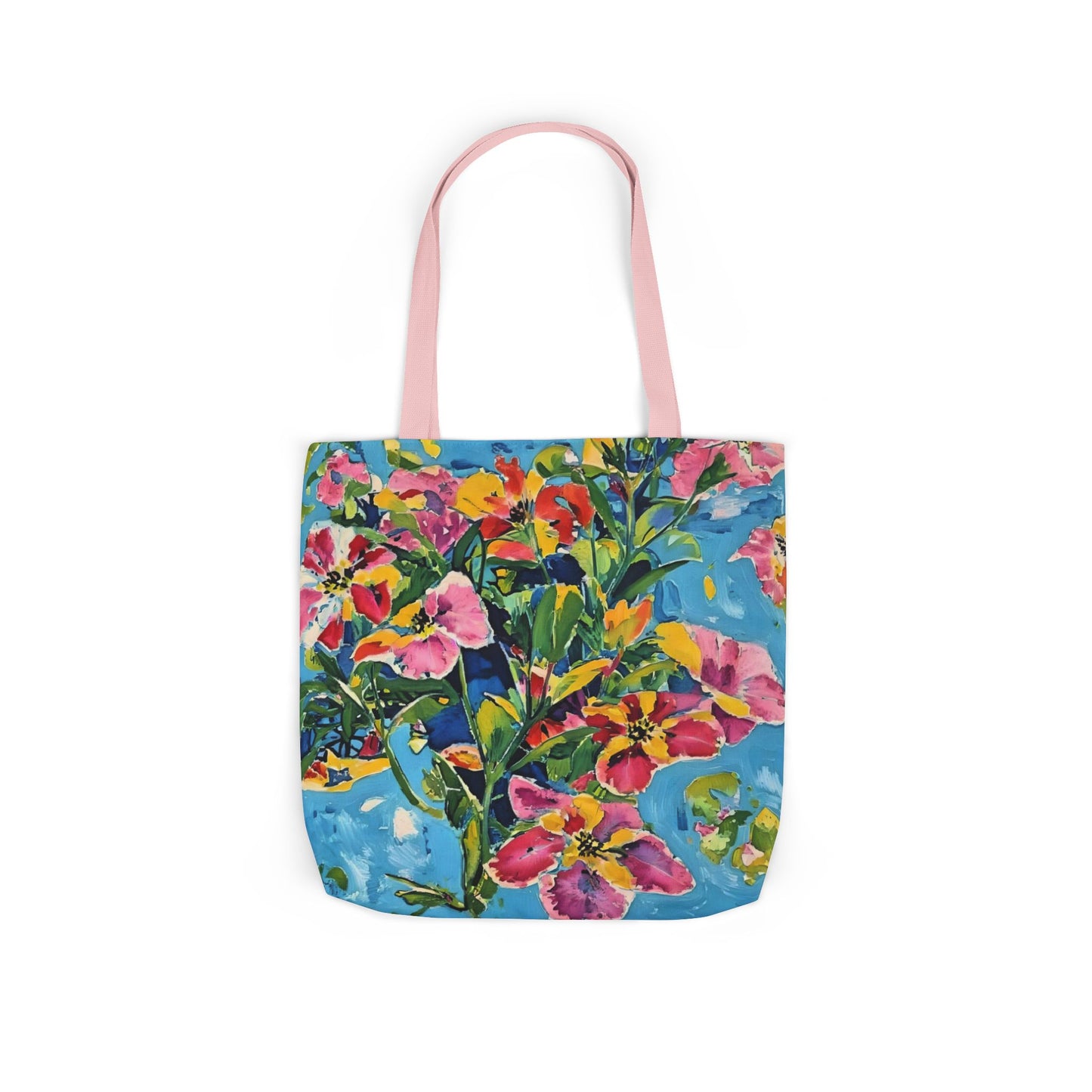 Floral Canvas Tote Bag — Bright Watercolor Garden Print