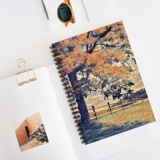 Fall Country Scene Spiral Notebook - Ruled Line