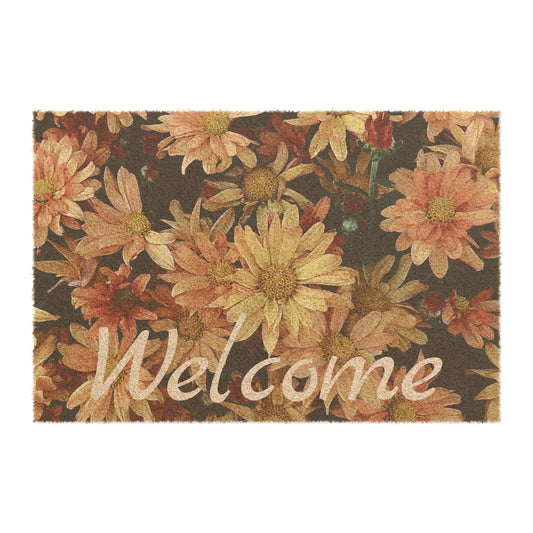 Fall Asters Welcome Doormat