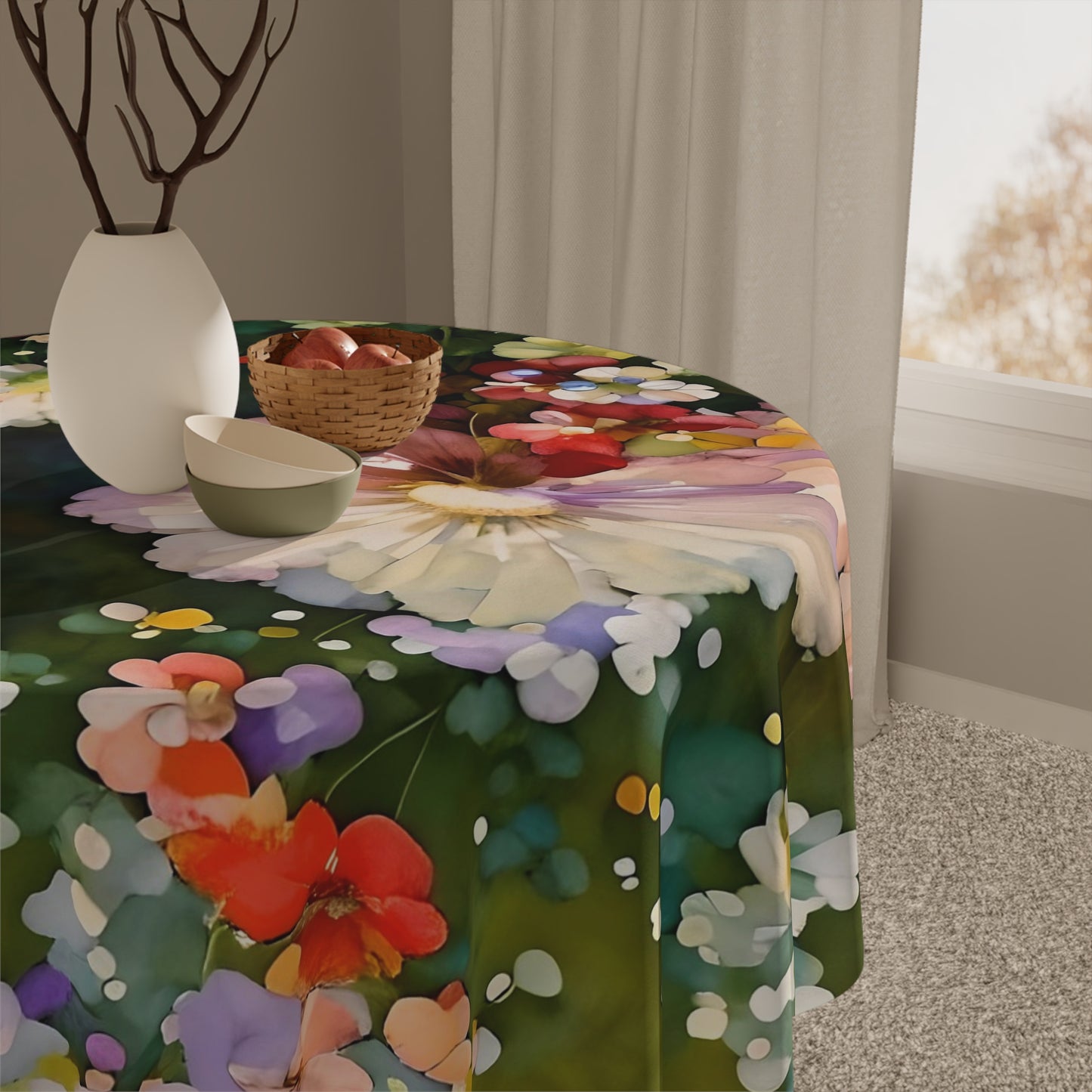 Splashing Flowers Accent Tablecloth