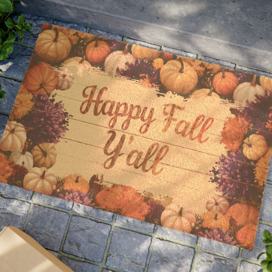 Happy Fall Y'all Outdoor Doormat