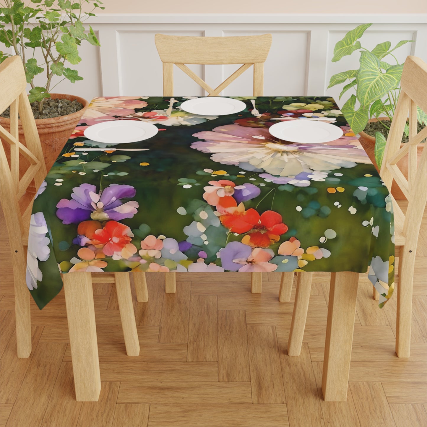 Splashing Flowers Accent Tablecloth