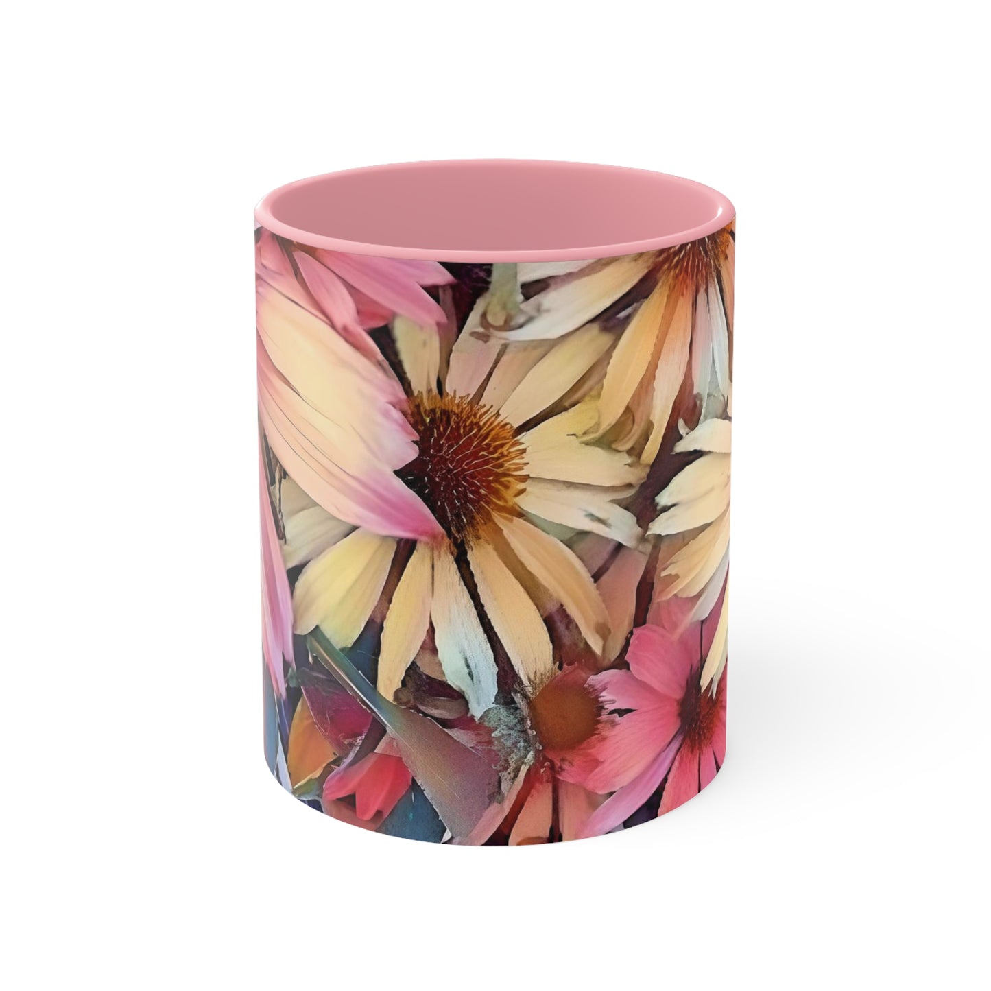 Pink Daisy Boho Accent Mugs