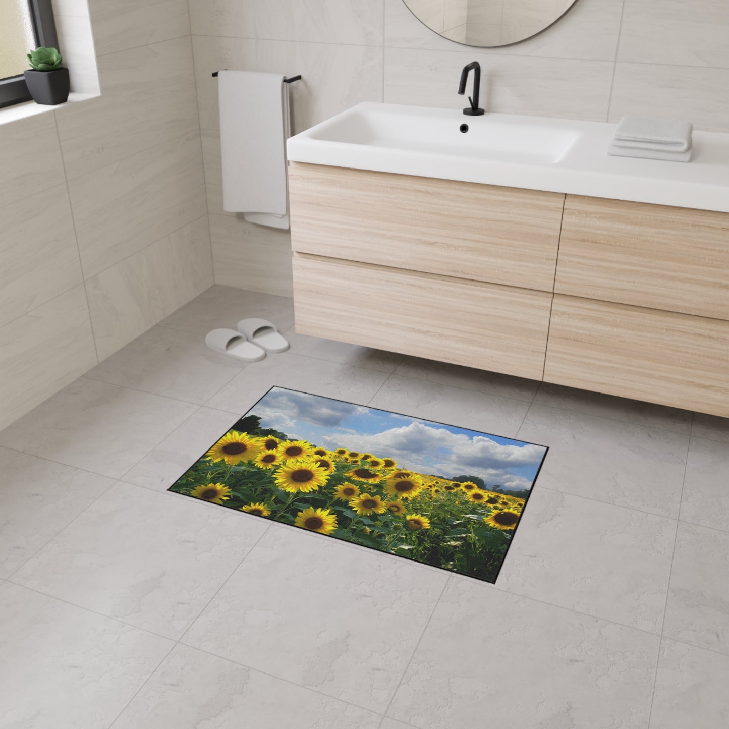 Sunflower Field Floor Mat