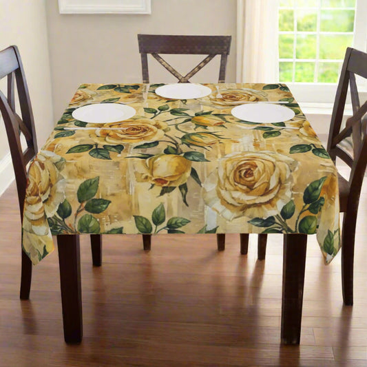 Golden Rose Garden – Floral Tablecloth