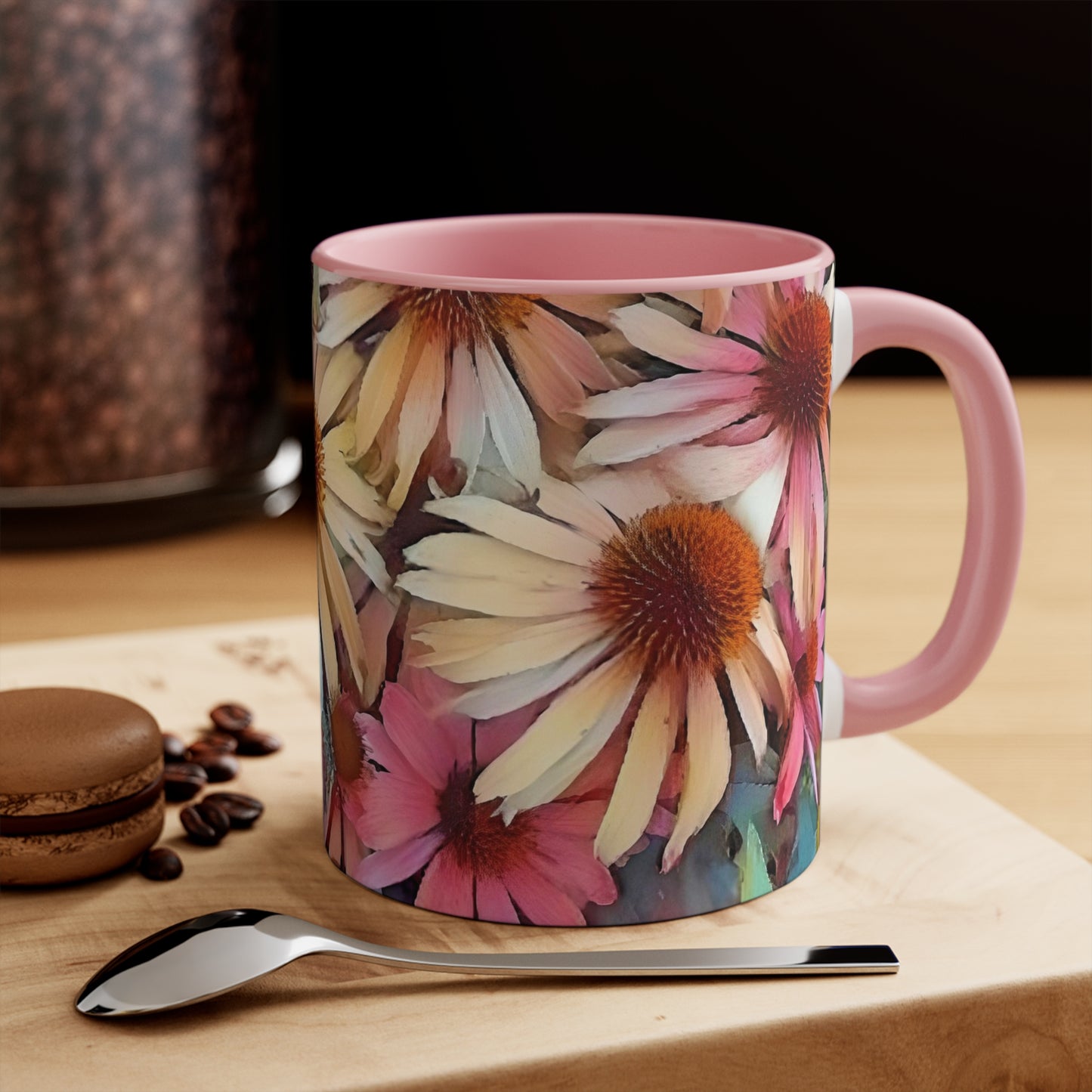 Pink Daisy Boho Accent Mugs