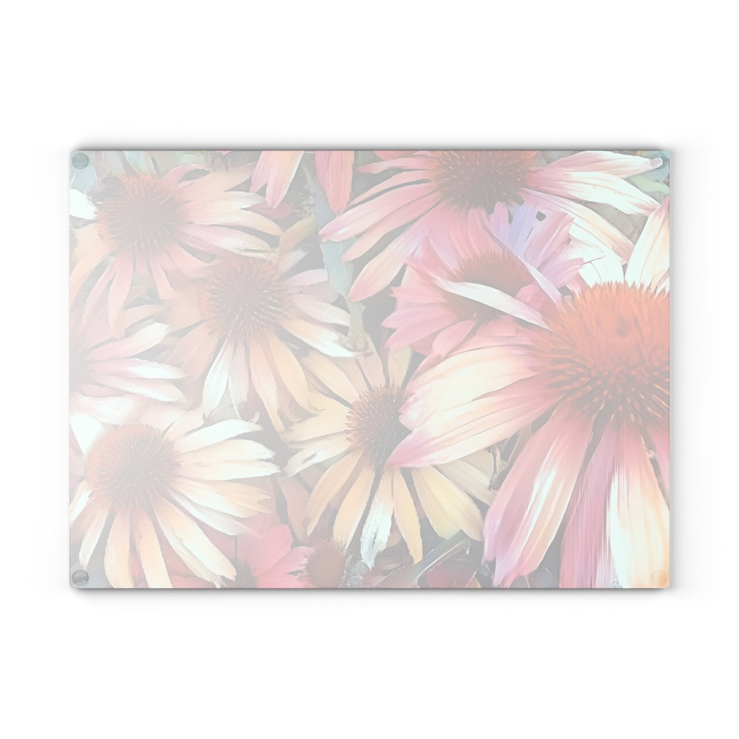 Pink Daisy Boho Glass Cutting Board