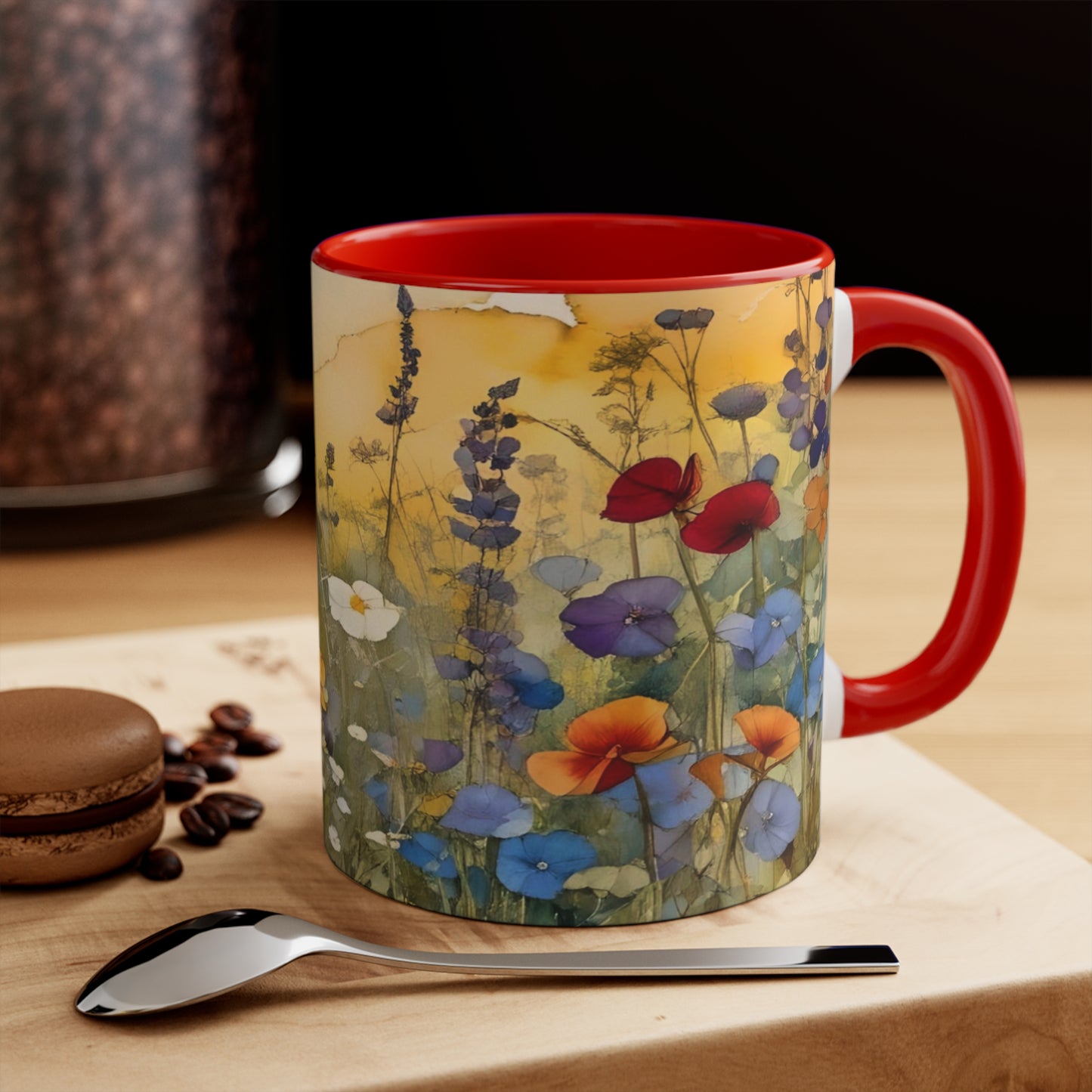 Wildflower Accent Mug with Color Inside