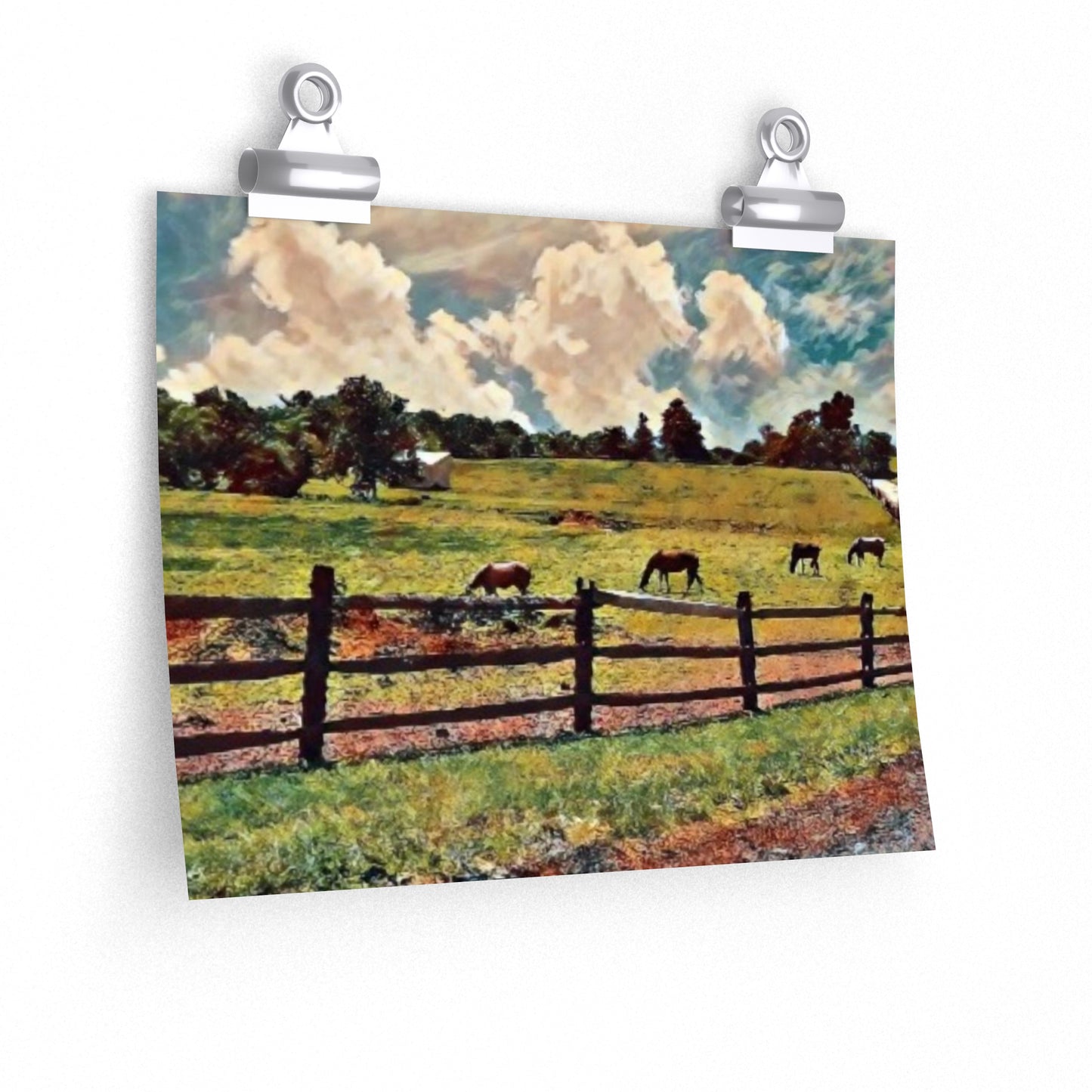 Impressionistic Pennsylvania Horse Farm Poster
