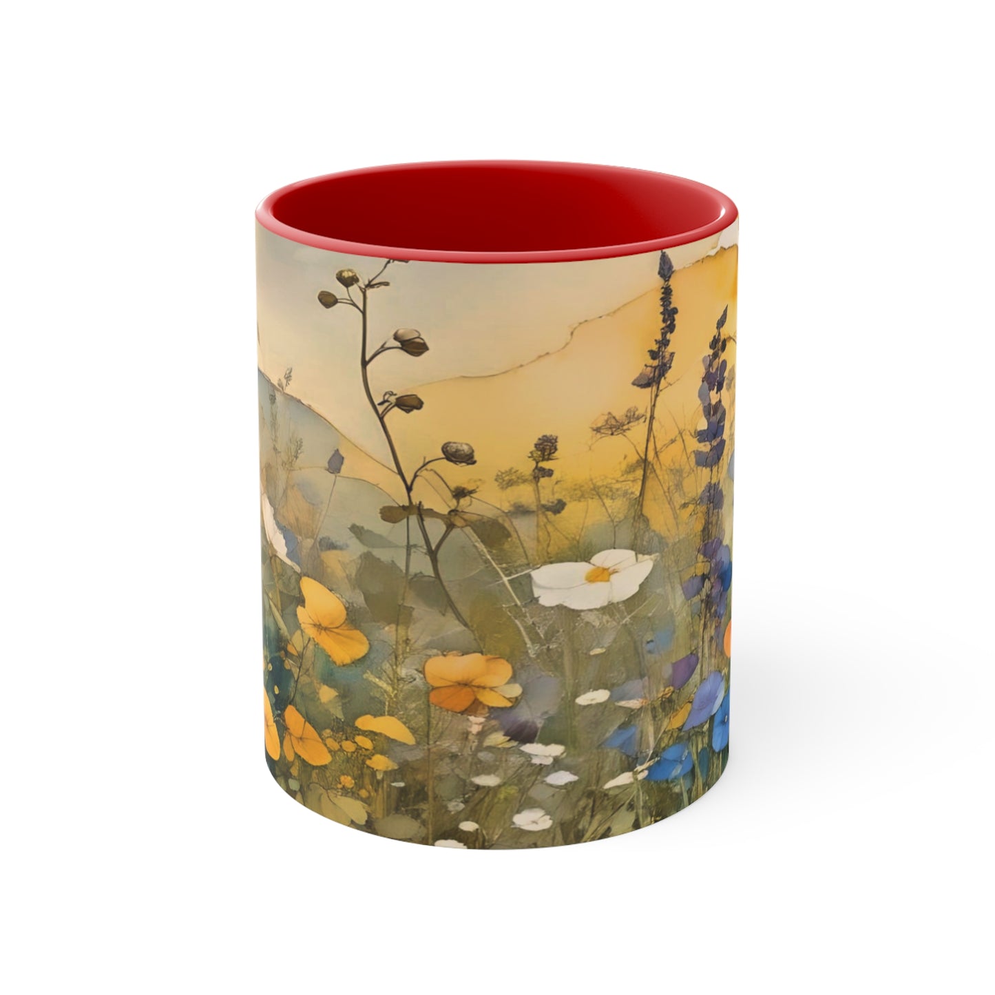 Wildflower Accent Mug with Color Inside