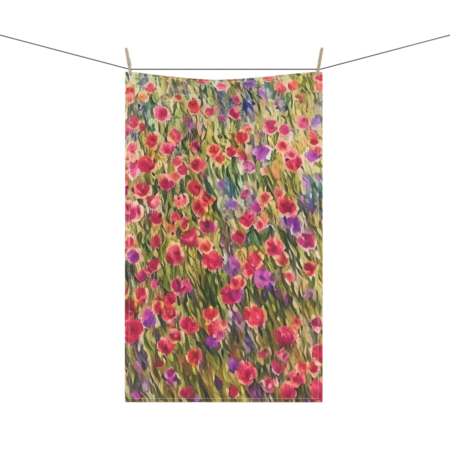 Impressionist Wildflower Field Tea Towel